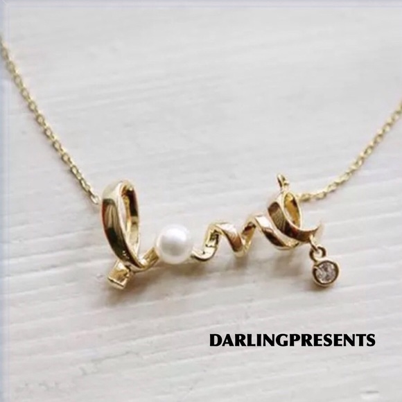 LOVE & PEARL SILVER CHAIN NECKLACE - Picture 7 of 7